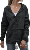Muzeca Women's Waterproof Raincoat Lightweight Rain Jacket Hooded Windbreaker with Pockets for Outdoor