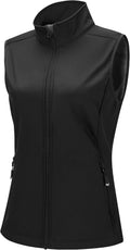 33,000ft Women's Running Golf Vest Outerwear Fleece Lined Lightweight | Windproof, Waterproof Softshell, Pockets, Full Zip Sleeveless Jacket for Fall Winter Casual, Outdoor, Travel, Hiking, Sports