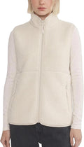 Hixiaohe Sherpa Fleece Vest for Women Trendy Warm Sleeveless Vests Jacket Lightweight Zip Coats with Pockets Fall Outerwear