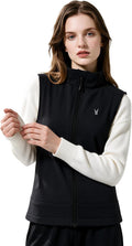 SHDR SHEPHERD DIARIES Women's Fleece Lined Softshell Vest Zip Up Lightweight Outerwear Sleeveless Jacket Windproof